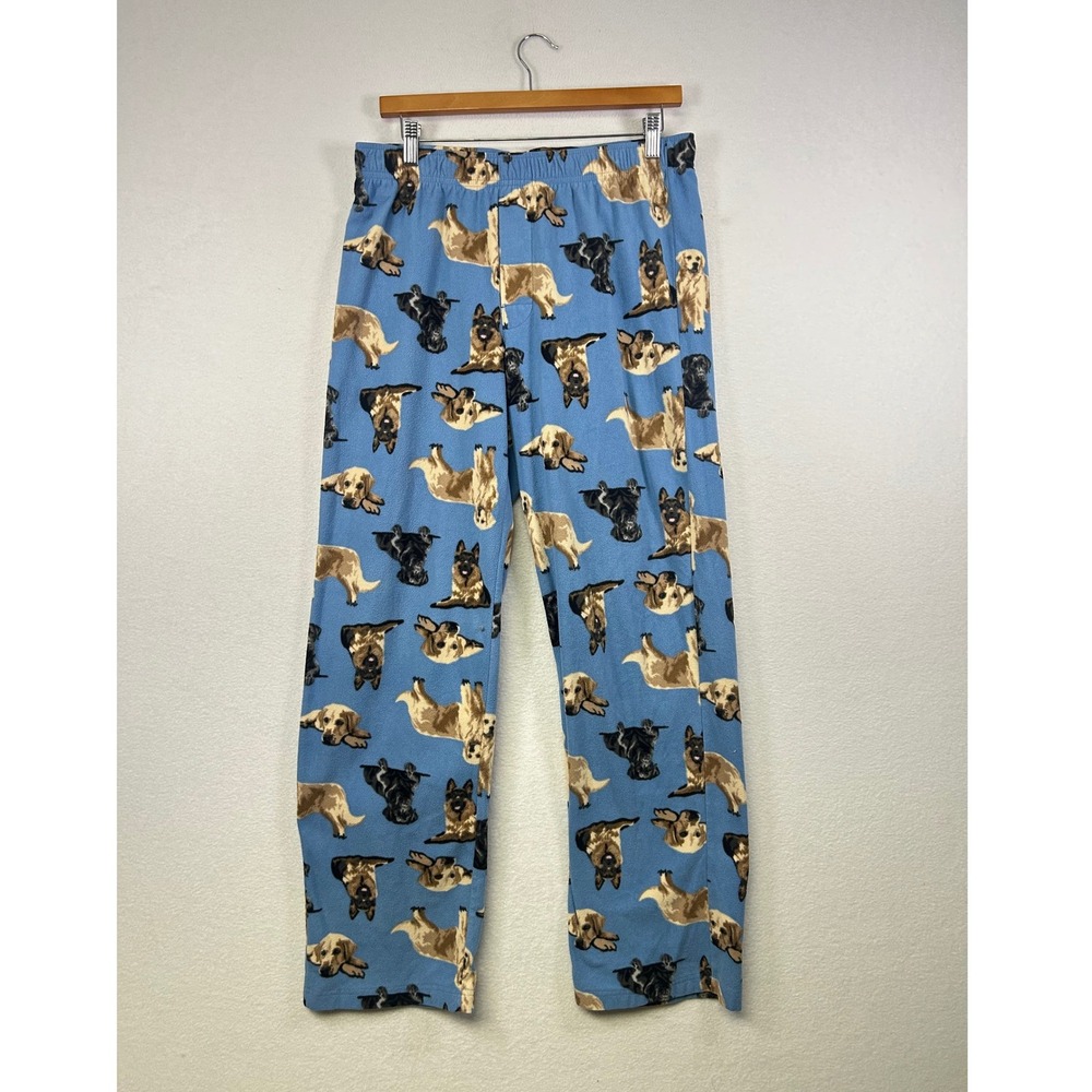 Celebrate Together Dog Print Fleece Pajama Pants Lounge Sleepwear Blue M